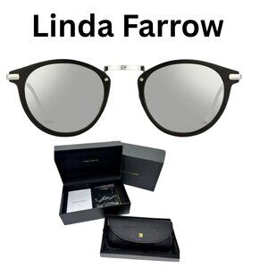🎁New Luxury Linda Farrow 512C2 Sunglasses | 18-22K White Gold | Made in Japan